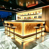 Comptoir de caisse de bar de restaurant, café, bar à thé à bulles, de qualité supérieure, avec éclairage LED fantaisie, design personnalisé, taille sur mesure