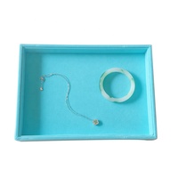 Nouvel Arrivage Plateaux à Bijoux Bleus Taille Moyenne 28x20cm en Velours pour Présentation de Bagues et Colliers, Plateau de Rangement à 12 ou 24 Compartiments pour Magasin