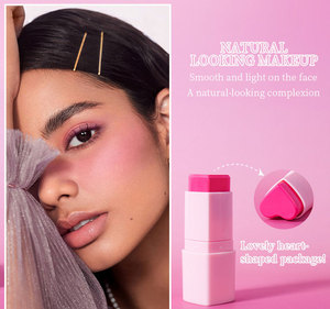 Usine Sweet Blush Stick Joues en forme de coeur Timbre Vegan Mat rincé Rouge À Lèvres Carol orange portable Crème Douce <span class=keywords><strong>Beauté</strong></span> Du Visage - Product Image 4