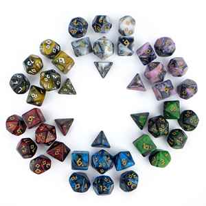 Nouvel ensemble de dés polyédriques bicolores (noir, or, blanc, bleu) à effet nacré, très demandé, pour D&D et jeux de société - Product Image 1