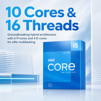 Intel Core I5-12600KF Generasi ke-12 CPU Desktop 10 Core 16 Thread 4.9GHz Prosesor Boxed LGA1700 Unlocked Gaming PC Tersedia
