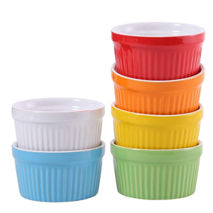 Vaisselle en céramique plats <span class=keywords><strong>de</strong></span> <span class=keywords><strong>four</strong></span> plats à soufflés bol ustensiles <span class=keywords><strong>de</strong></span> cuisine Restaurant à soufflés Dessert ramequins 6oz bol à crème brûlée - Product Image 1