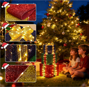 Cajas de Regalo con Luces LED Blancas Cálidas de Navidad, Preiluminadas, Diferentes Tamaños, Decoración Navideña para Interiores y Exteriores, IP65 - Product Image 4