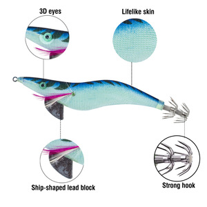 Esca Artificiale Luminosa per <span class=keywords><strong>Pesca</strong></span> in Acqua Salata a Forma di Calamaro/Gambero, Affondante, in ABS, per Polpo e Calamari - Product Image 5