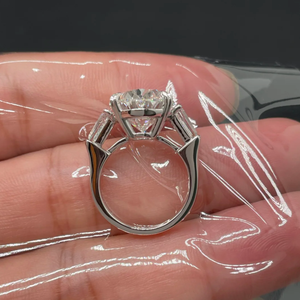 IGI 10ct Oval schliff 18 Karat Weißgold Drei Stein Labor gewachsen Diamant Ehering mit CVD HPHT Diamant Luxus schmuck - Product Image 4