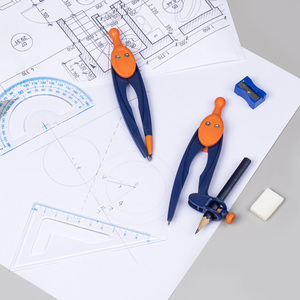 Juego de <span class=keywords><strong>Compás</strong></span> de Matemáticas <span class=keywords><strong>Profesional</strong></span> de Plástico de 9 Piezas a <span class=keywords><strong>Precio</strong></span> Económico para Dibujar Círculos - Product Image 2