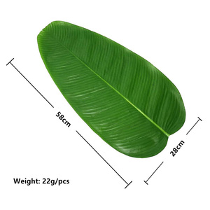 Manteles Individuales de Hojas de Plátano Artificiales Hawaianas, Elegantes, Impermeables, Verdes, para el Día de la Madre, Fiestas, Temática de Playa y Jungla, Tacto <span class=keywords><strong>Real</strong></span> - Product Image 2