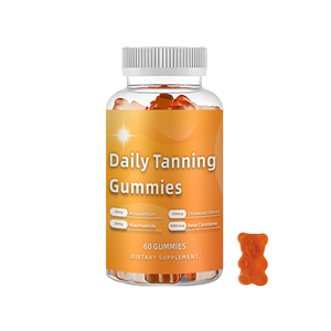 Complément Quotidien de Gommes Bronzantes Végétaliennes Sans Sucre, Astaxanthine Naturelle, Bêta-Carotène, Vitamine L-Tyrosine, Lycopène pour la Santé de la Peau - Product Image 1