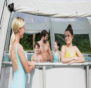 Domo Redondo Portátil para <span class=keywords><strong>Piscina</strong></span> al por Mayor, Refugio Transparente para Bloquear el Sol y la Lluvia para Deportes al Aire Libre - Product Image 2