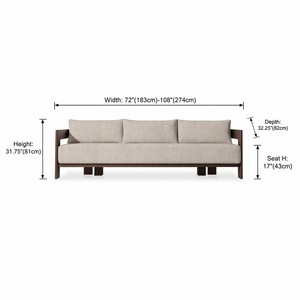 Architectural All weather Powder Coated T6 Aluminum <b>Outdoor</b> <b>Sofa</b> Modern Tripod Silhouette Patio Lounge Couch for Luxury Villa - Product Image 2