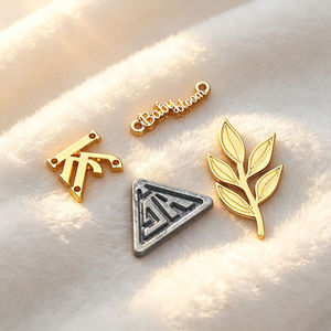 Custom Sew-on Metal Logo <b>Labels</b> Personalized Private Brand <b>Name</b> Metal Tags for Clothing Leather Bags - Product Image 3