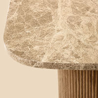 Table à manger rectangulaire moderne de luxe en chêne, base double encastrée, écologique, durable, pour salon et grands groupes