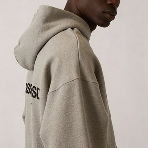 Sudadera con capucha Fear de algodón grueso, lisa, de gran tamaño, sin cordón, unisex, con logo personalizado, Plus GOD - Product Image 2