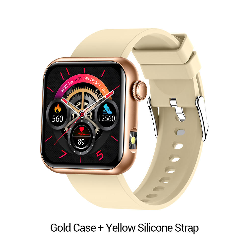 เคสสีทอง + สายซิลิโคนสีเหลือง