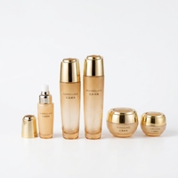 Bouteilles de luxe en verre ambré doré pour huile capillaire, flacons vaporisateurs de parfum, pots cosmétiques 150ml 120ml 40ml 50g 30g – Fournisseur de bouteilles en verre vides