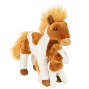 Hot selling items white and brown happy horse plush toy