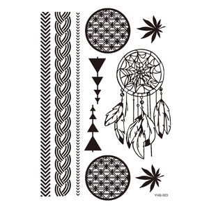 <span class=keywords><strong>Disegni</strong></span> di Tatuaggi all'Henné 2025, Adesivi Mehndi Neri per Mani e Gambe, Tatuaggi Temporanei - Product Image 4