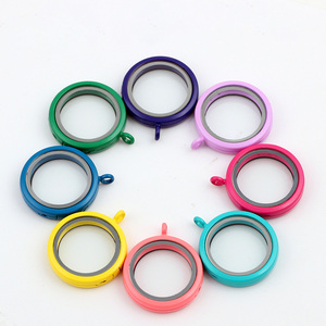 10 Màu Sắc Đầy Màu Sắc Nổi Mề Đay Mặt Dây Chuyền Hình Ảnh Hộp Cho Vòng Cổ Phụ Nữ Từ Sống Bộ Nhớ Thủy Tinh Nổi Quyến Rũ - Product Image 1