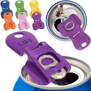 6pcs/Sets Reusable Easy Can <b>Opener</b> Plastic Tab Can <b>Openers</b> for Pop Beer Coke Soda Drink Protector Anti Bug Fly Beverage Protects - Product Image 1