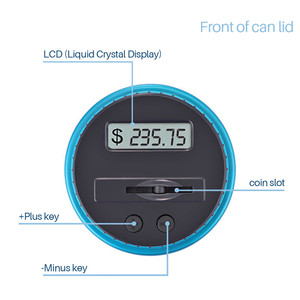 Tirelire électronique 1,8 L avec compteur de pièces numérique LCD, boîte de rangement pour pièces de monnaie USD <span class=keywords><strong>EURO</strong></span>, cadeaux - Product Image 6