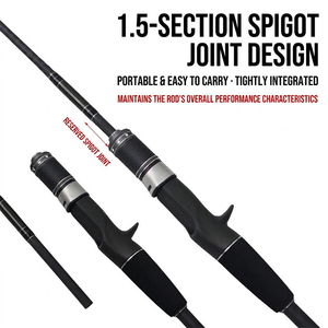 Caña de Jigging PE <span class=keywords><strong>2</strong></span>-4 1.68m 1.83m 1.95m, Caña de Jigging de Paso Lento de Carbono con Guías FUJI y Portacarretes FUJI, Caña de Jigging Lento para Pez Rabillo - Product Image 2