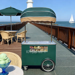Chariot mobile de vente de crème glacée et de gelato, chariot de présentation extérieur pour la vente de crème glacée, chariot de nourriture de rue - Product Image 6