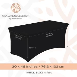 Housse de table extensible en spandex Db Stretch, rectangulaire 4 pieds, résistante aux plis, pour usage hôtelier - Product Image 2