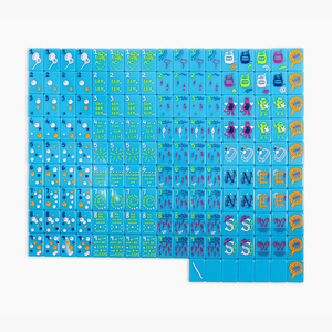 Jeu de Mahjong de Luxe 160 Pièces en Acrylique Gravé, Couleurs Vives Bleu Ciel, Style Américain - Product Image 2