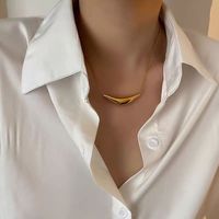 Collier tendance en acier inoxydable en forme de U avec pendentif tube triangulaire, plaqué PVD or 18 carats, chaîne serpent, bijoux de fiançailles pour femme