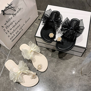 Moda <span class=keywords><strong>donna</strong></span> estate all'aperto spiaggia perla maglia fiocco strass scarpe basse scarpe bohémien <span class=keywords><strong>sandali</strong></span> <span class=keywords><strong>da</strong></span> <span class=keywords><strong>donna</strong></span> - Product Image 1