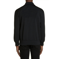Veste de course à col montant pour homme, 97% coton, 3% Spandex, impression sur soie personnalisée, tricot, fermeture éclair, Sport, survêtement noir