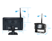 Système de caméra sans fil pour camion de 10 pouces, 1080p HD et 12-24V large tension, étanche IP68 pour camions à plateau, surveillance de vision nocturne