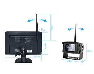 Khách hàng yêu thích 7-inch 12-24V Xe Tải không thấm nước hệ thống camera độ phân giải 1080P 2.4G tín hiệu Ăng-ten phẳng xe tải xem đêm - Product Image 2
