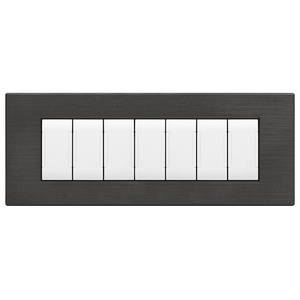 Brushed Technopolymer <b>Plate</b> For 7 Anthracite <b>Switches</b> Compatible With Living International - Product Image 1