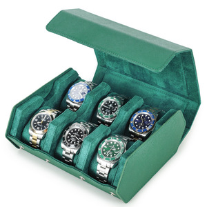 Nouvelle boîte de rangement pour montres en cuir Saffiano à 6 emplacements, portable, antichoc, pour collectionneur de montres mécaniques - Product Image 5
