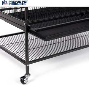 Prevue Pet Products Cage de vol en fer forgé à motif solide avec support 31 pouces par 20-1/2 pouces par 53 pouces Cage à oiseaux en métal noir - Product Image 5