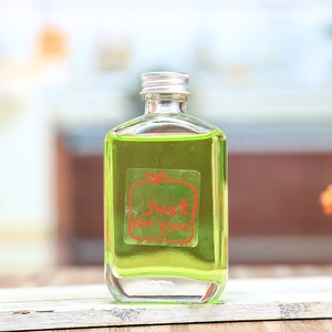 Bouteille vin, flacon à liqueur, forme rectangulaire pour épaules, grand panneau d'étiquette, vin, whisky, 50, 100, 200, 250, 350, 500ml - Product Image 1
