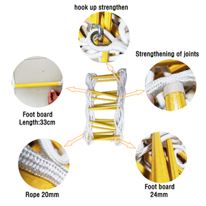 Échelle en <span class=keywords><strong>corde</strong></span> de sauvetage incendie portable en nylon, échelle en <span class=keywords><strong>corde</strong></span> industrielle en nylon - Product Image 6