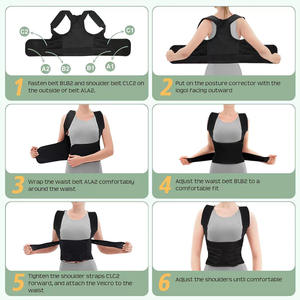 Ceinture médicale de soutien du dos 4 barres de soutien orthèse dorsale respirante pour femme homme avec épaulettes Meilleure vente - Product Image 3