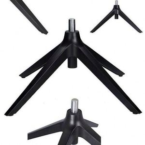Base rotonda sedia da ufficio nero dentale con gomma piatta per Auto ritorno gambe rotanti basi in acciaio mobili gambe