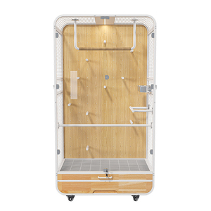 Kwaliteitshuis Luxe Houten Stalen Villa Indoor Vogelvilla Fokvogelkooien Rvs Papegaaienkooi Grote Vogelkooi - Product Image 5