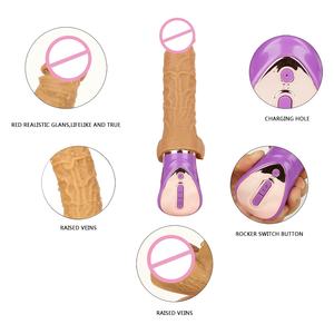 องคชาติเทียมซิลิโคนเหลว7ความถี่แบบสมจริงสีแดงอวัยวะเพศชายใหญ่ช่วยตัวเองอัตโนมัติของเล่นทางเพศสำหรับผู้หญิง - Product Image 4