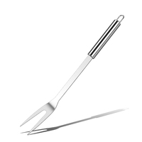 Outils de barbecue hygiéniques en acier inoxydable, fourchette de barbecue, accessoires de barbecue avec anneau de suspension portable