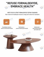 Table basse moderne et écologique, durable, avec plateau en MDF et cadre en placage de noyer clair, pour salon et usage hôtelier