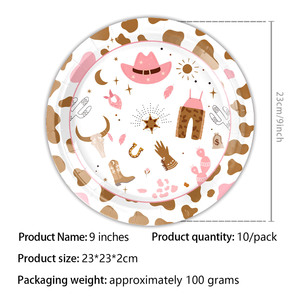 Juego de <span class=keywords><strong>vajilla</strong></span> para fiesta de cumpleaños con tema de vaquero, suministros de decoración para fiesta de cumpleaños, <span class=keywords><strong>vajilla</strong></span> desechable de vaquero - Product Image 3