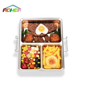 Get Stainless steel insulated Bento Box portable partition type office  worker lunch Delivered