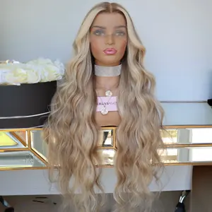 Ombre Blonde Brazilian Virgin Human Hair Lace Wigs For Women With Baby Hair Pre Plucked Remy Virgin Deep Wave Wigs Wholesale