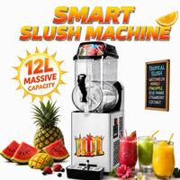 Machine à slush portable 12L, machine à boissons glacées à réservoir unique, 570W, machine à smoothies avec système de refroidissement stable ZBGM112