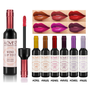 Bán Chạy Son Môi Rượu Vang 6 Màu Nhãn Hiệu Riêng Son Bóng Mini Son Môi Dạng Lỏng Thiết Kế Chai Rượu Vang - Product Image 1