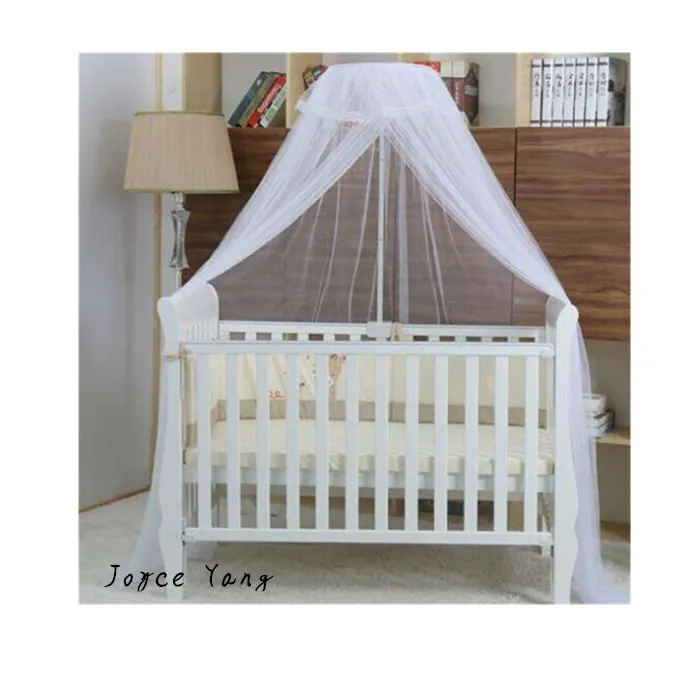 Hohe Qualität 100% Polyester Krippe Baby Bett Runde Top Baldachin Moskito Netting und Baby Bettwäsche Moskito Vorhang